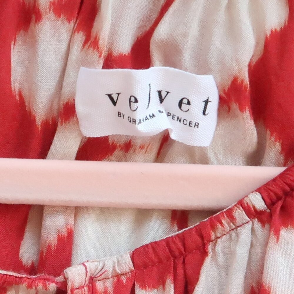 Velvet by Graham and Spencer Anthropologie Burnt Orange Abstract Floral Dress S - Picture 4 of 6
